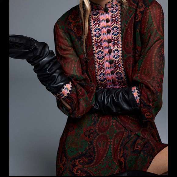 ZARA JACQUARD RIBBON DRESS - Picture 7 of 11